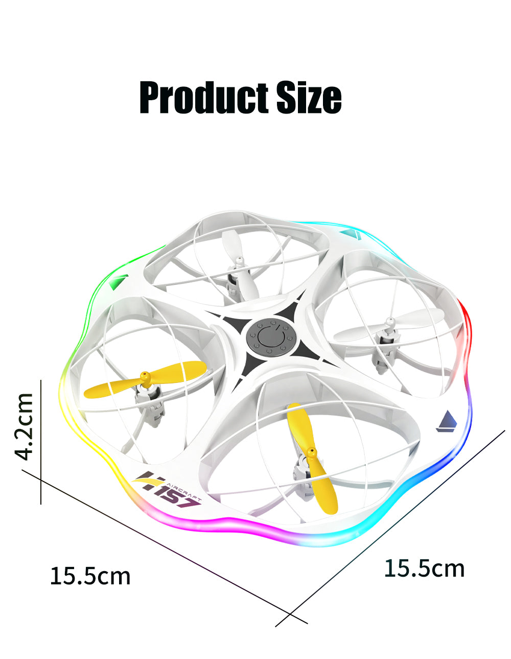 H157 UFO Drone with Colorful LED Running Lights